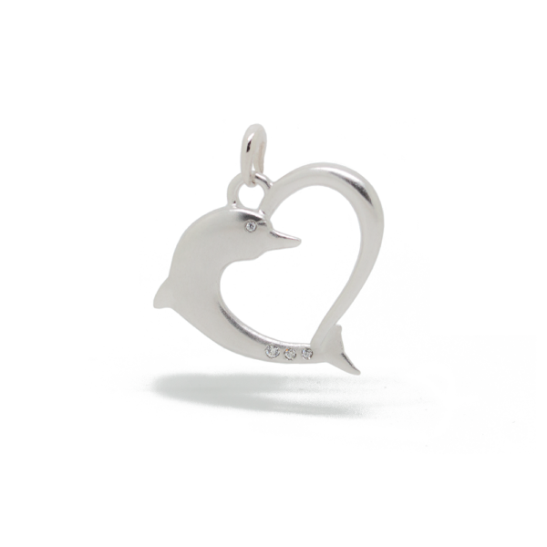 Dolphin heart with stones 