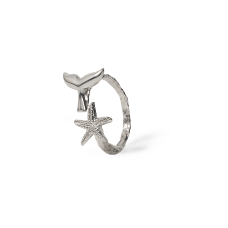 Star and whale fin ring